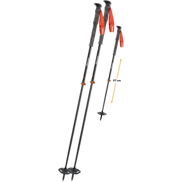 Komperdell Descent Carbon Vario Poles carbon/orange 1 Komperdell Descent Carbon Vario Poles carbon/orange