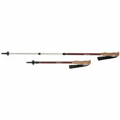 Komperdell Highlander Cork Trekking Poles silver/dark red